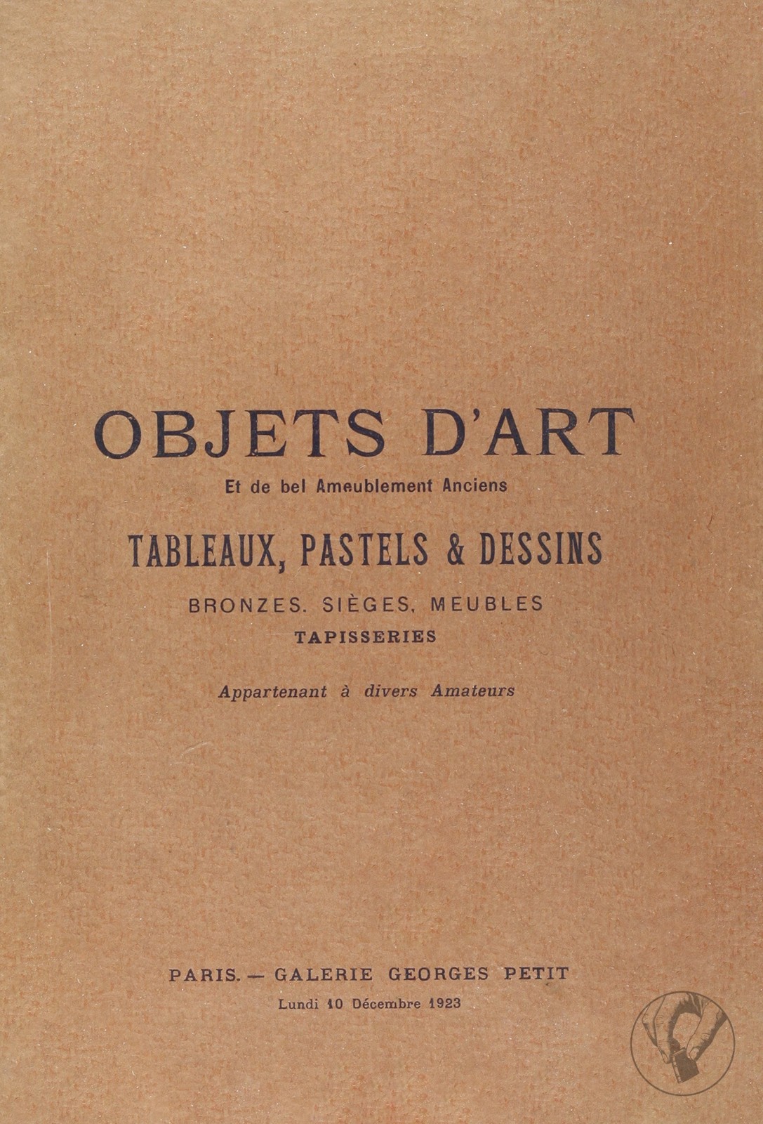 Objets d'Art et de Bel Ameublement Anciens - Tableaux, Pastels & Dessins
