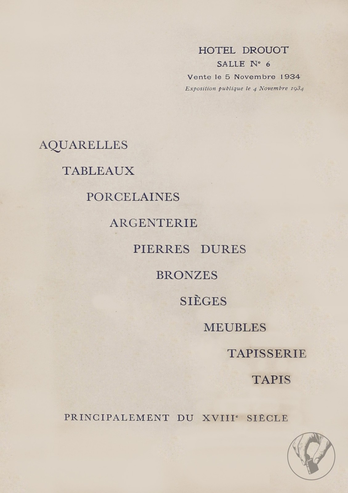 Catalogue Hôtel Drouot - Salle N°6