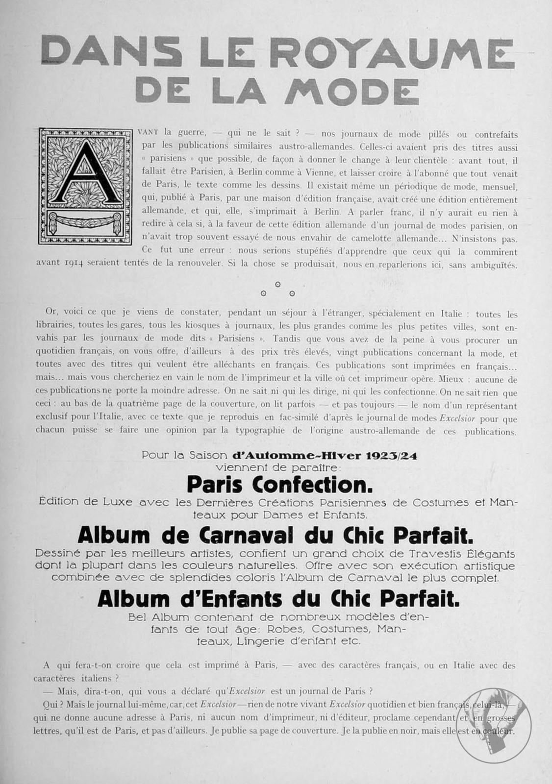 La Renaissance de l'art français et des industries de luxe