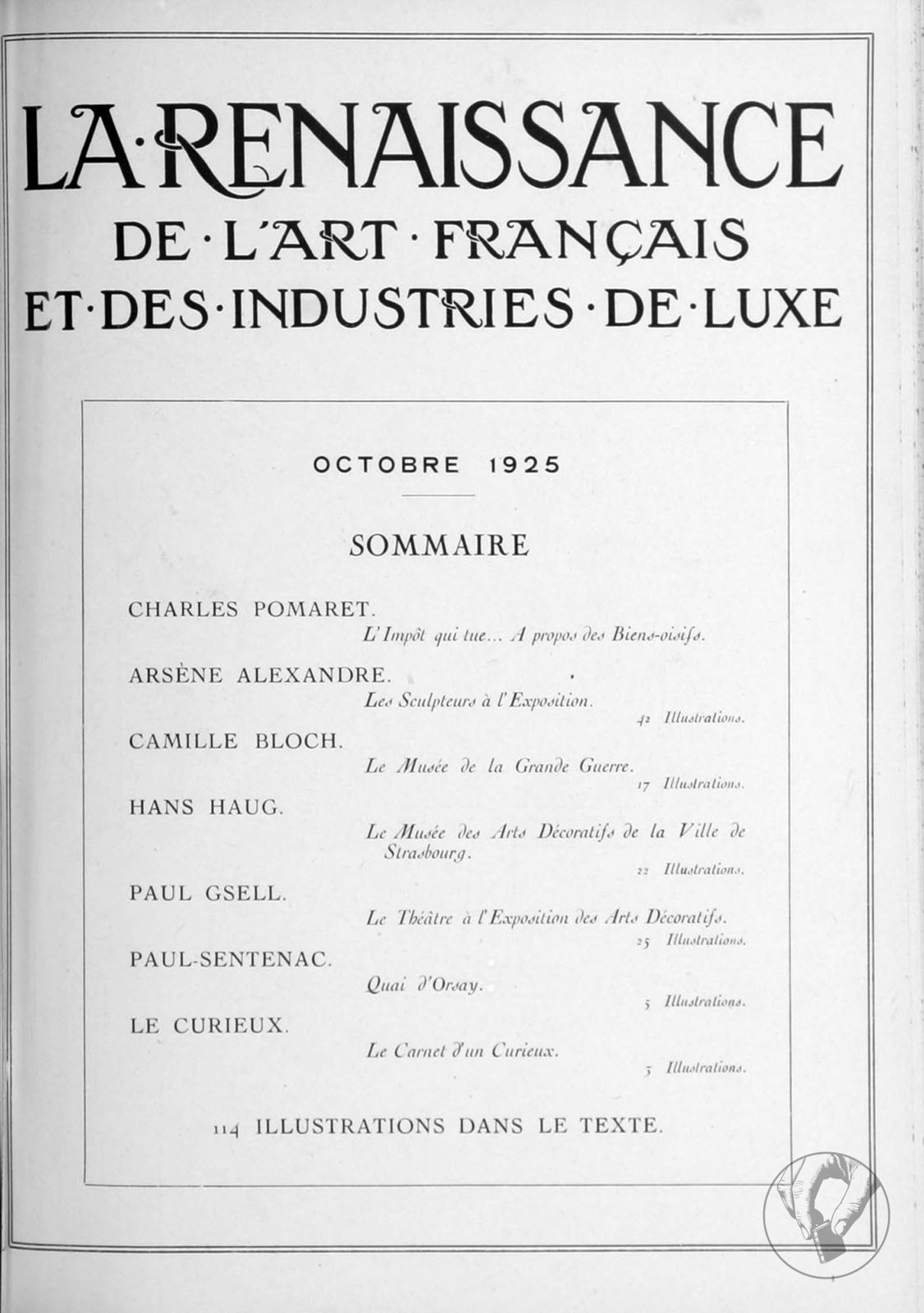 La Renaissance de l'art français et des industries de luxe