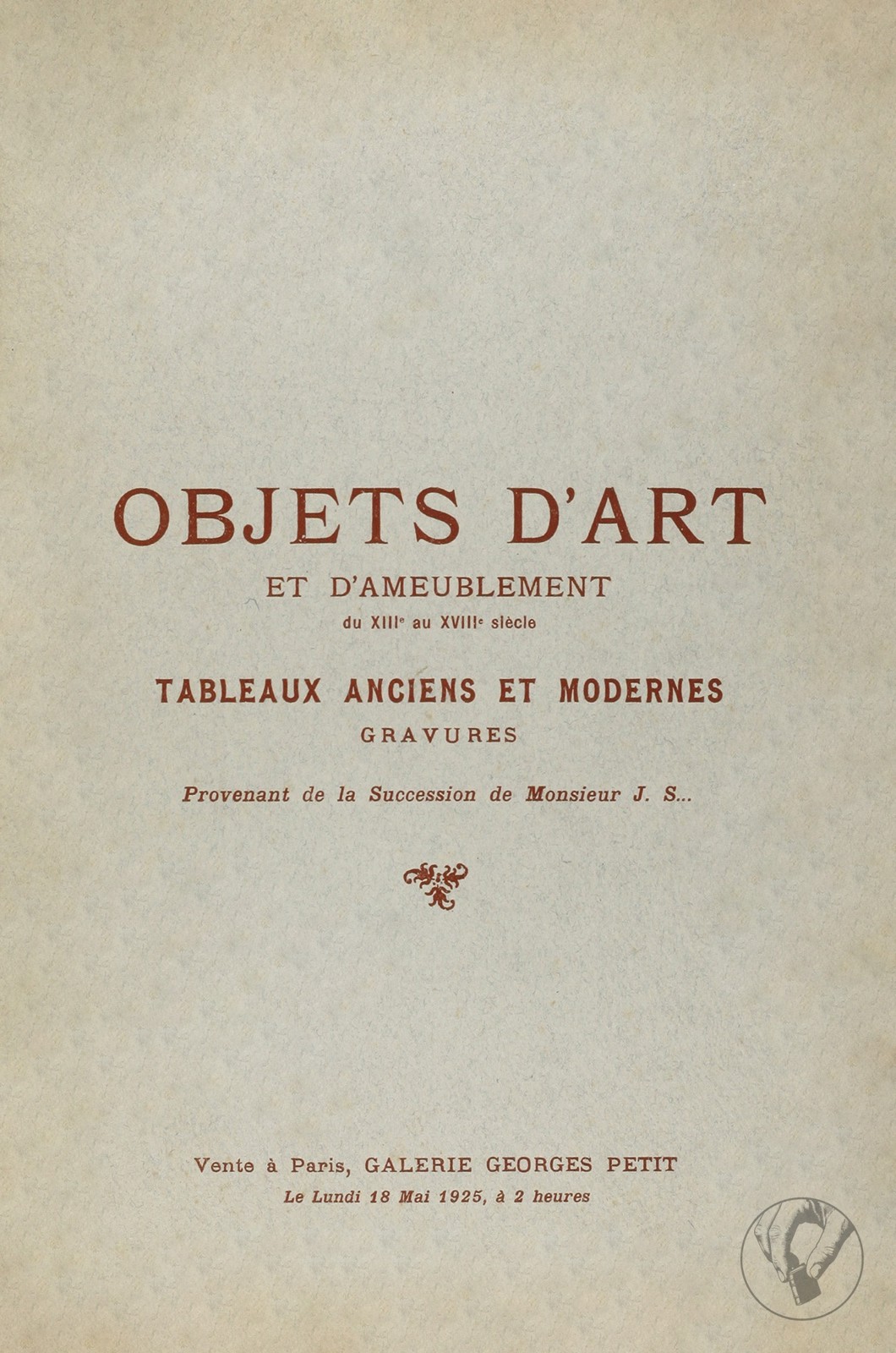 Objets d'Art et d'Ameublement