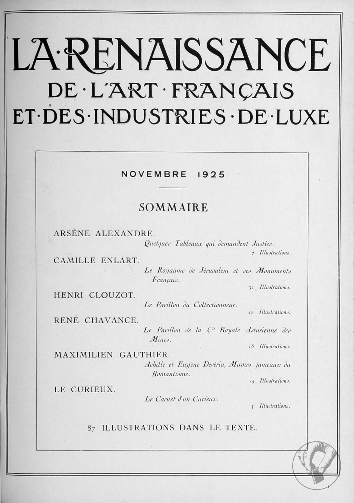 La Renaissance de l'art français et des industries de luxe