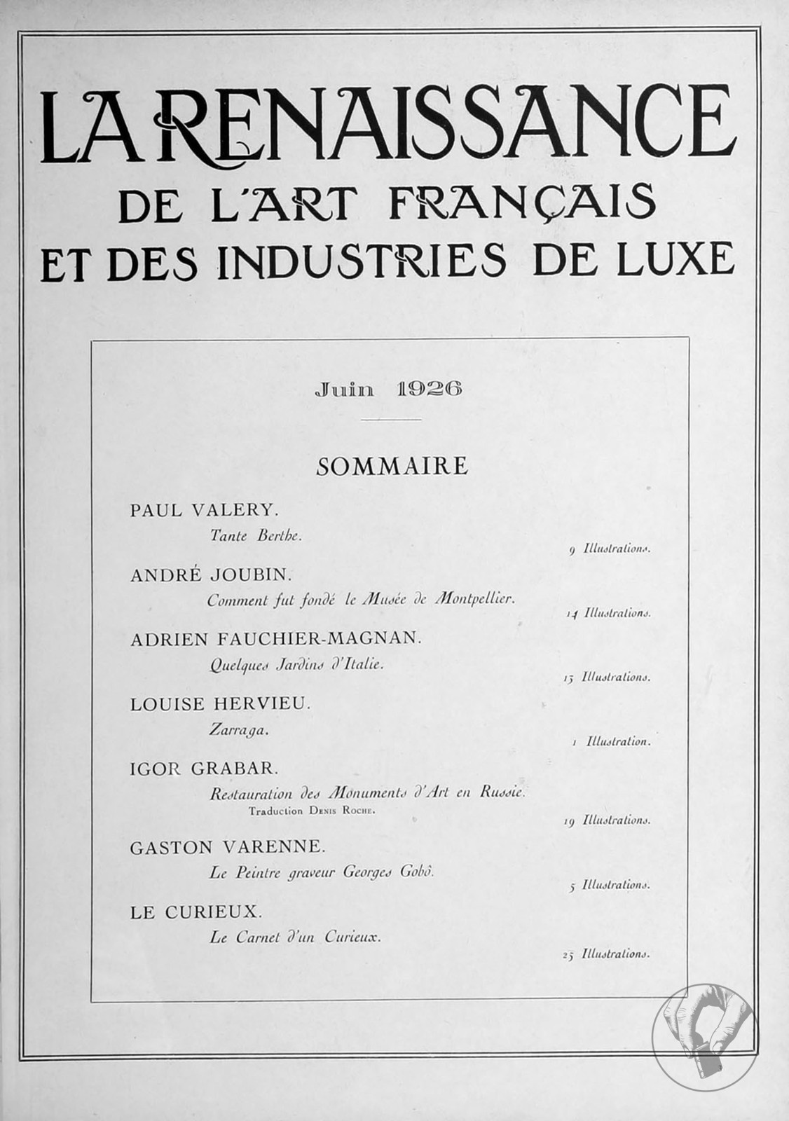 La Renaissance de l'art français et des industries de luxe