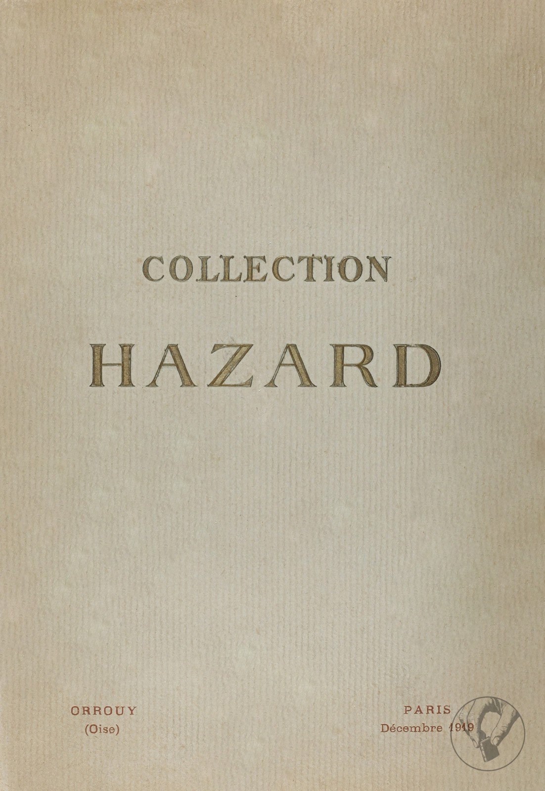 Collection Hazard - Catalogue des Tableaux Modernes