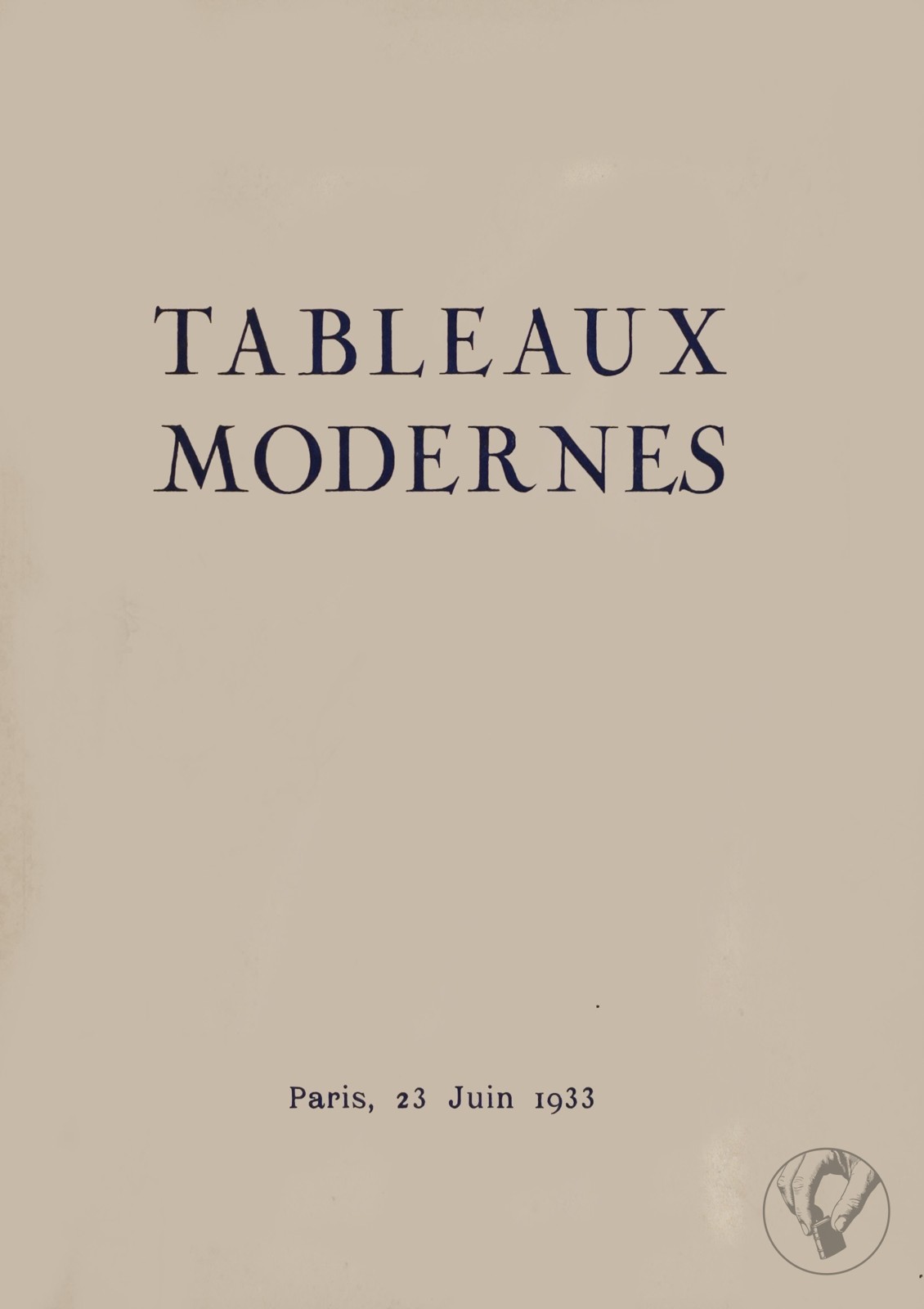 Catalogue des Tableaux Modernes 