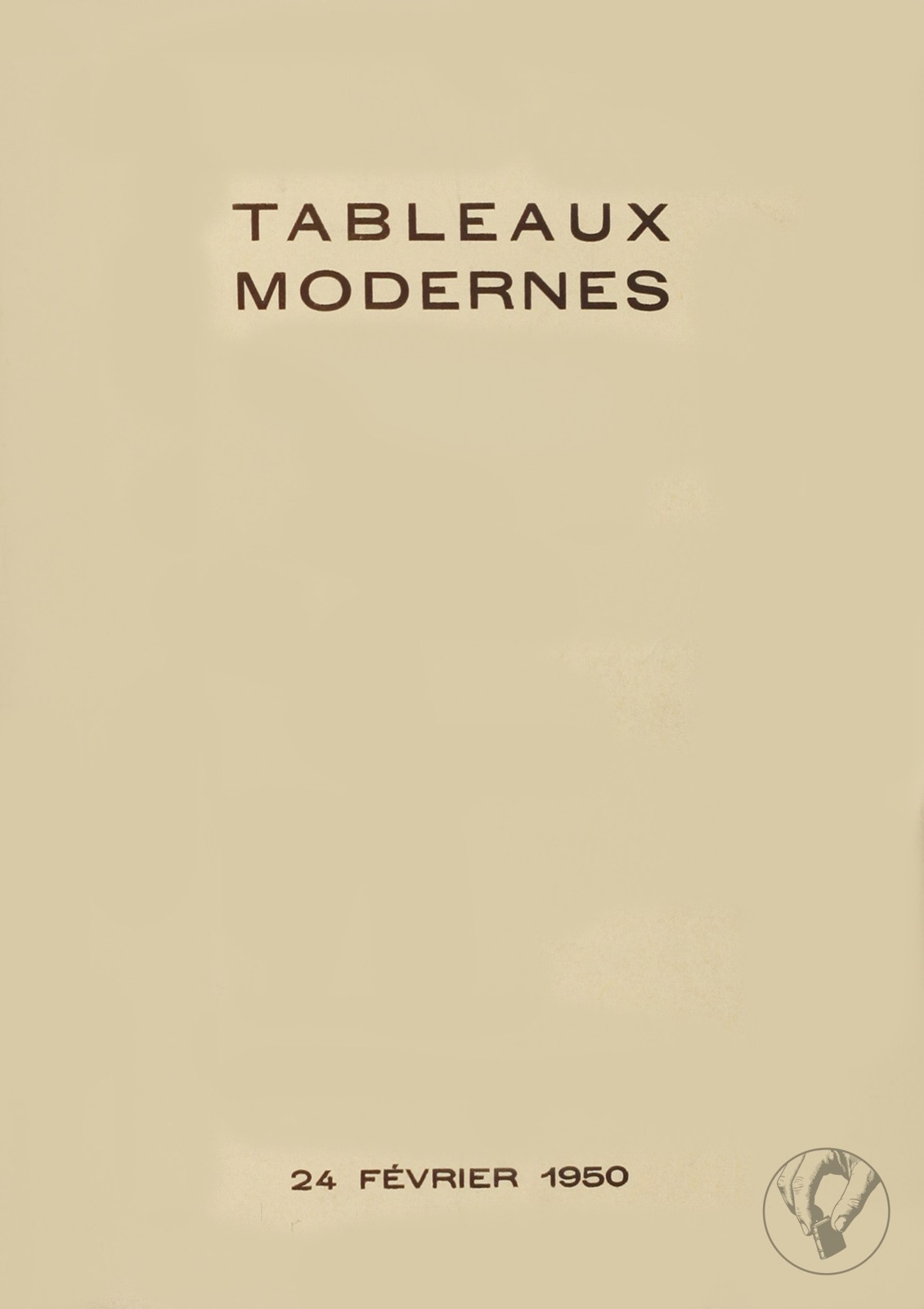 Catalogue de Tableaux Modernes 