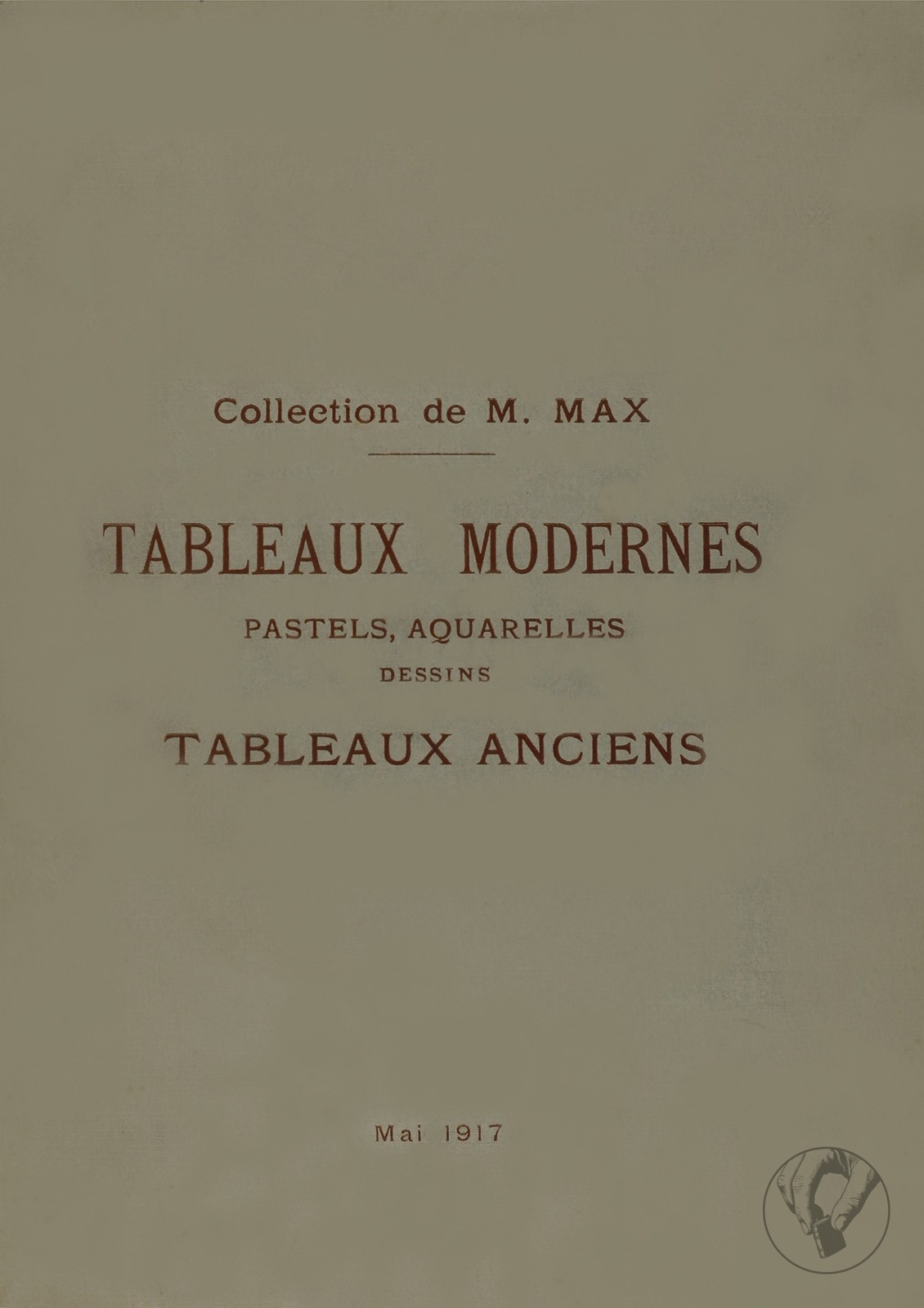 Collection de M. Max - Catalogue de Tableaux